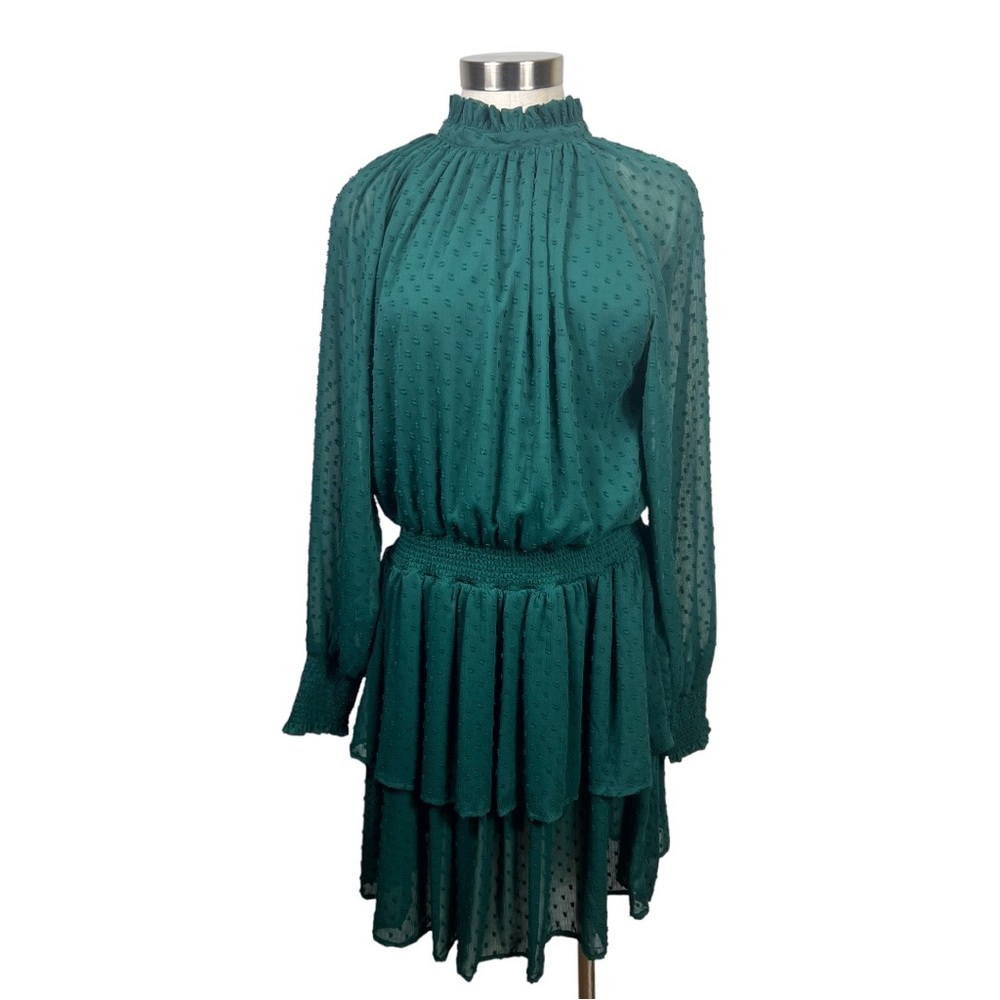 Mud Pie‎ Dark Green Victoria Smocked Dress Size Large
